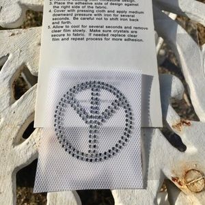 Hot Fix Iron on Rhinestone Peace Sign Sewing Iron